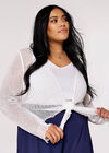 Curve Lightweight Sheer Knitted Shrug, Cream, large