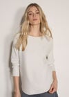 Metallic Ribbed Knit Jumper, White, large
