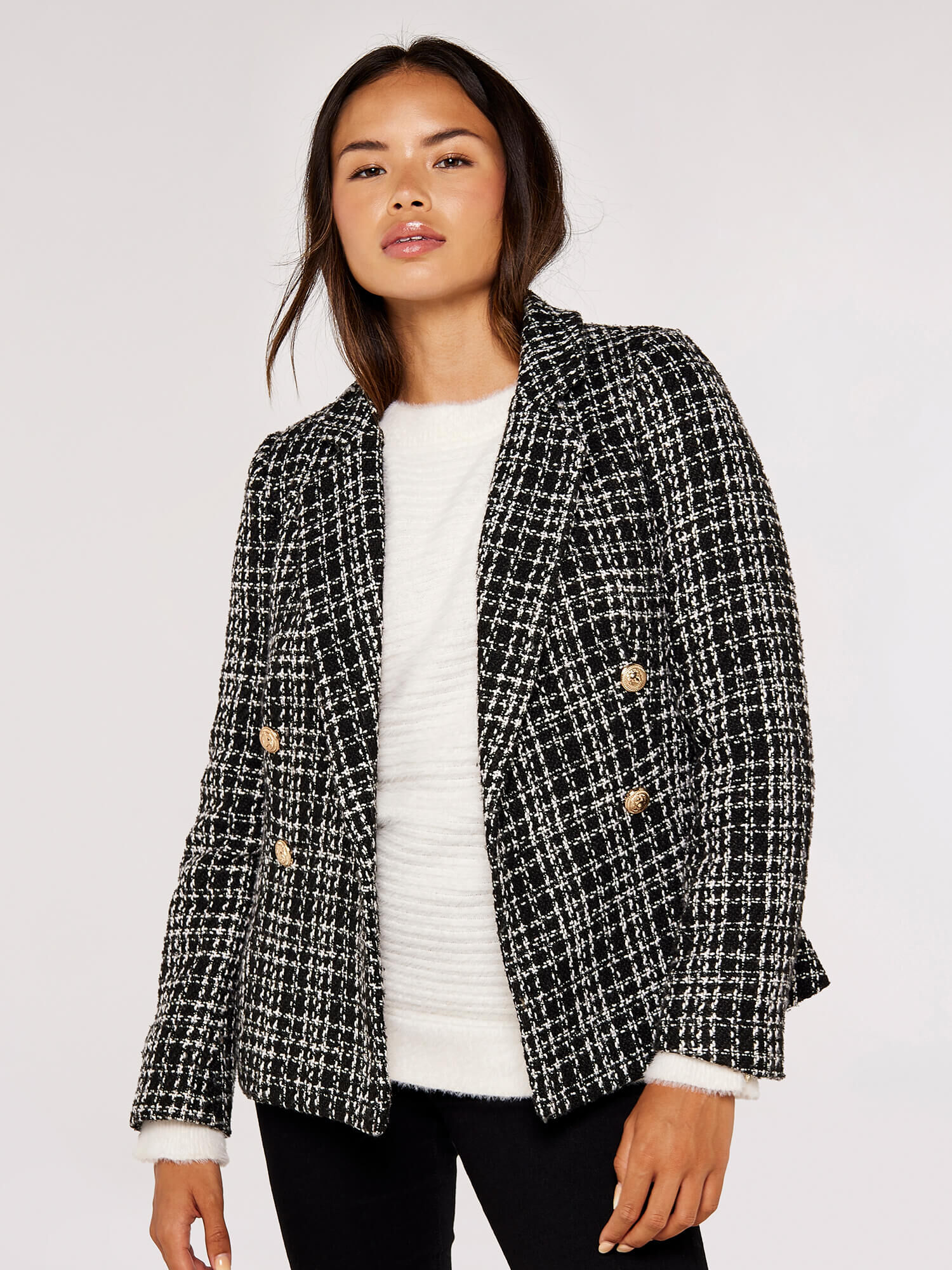 Tweed cheap white blazer