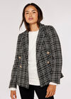 Monochrome Tweed Blazer, Black, large