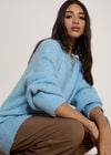 Soft Boucl&eacute; Oversized Long Jumper, Sky Blue, large