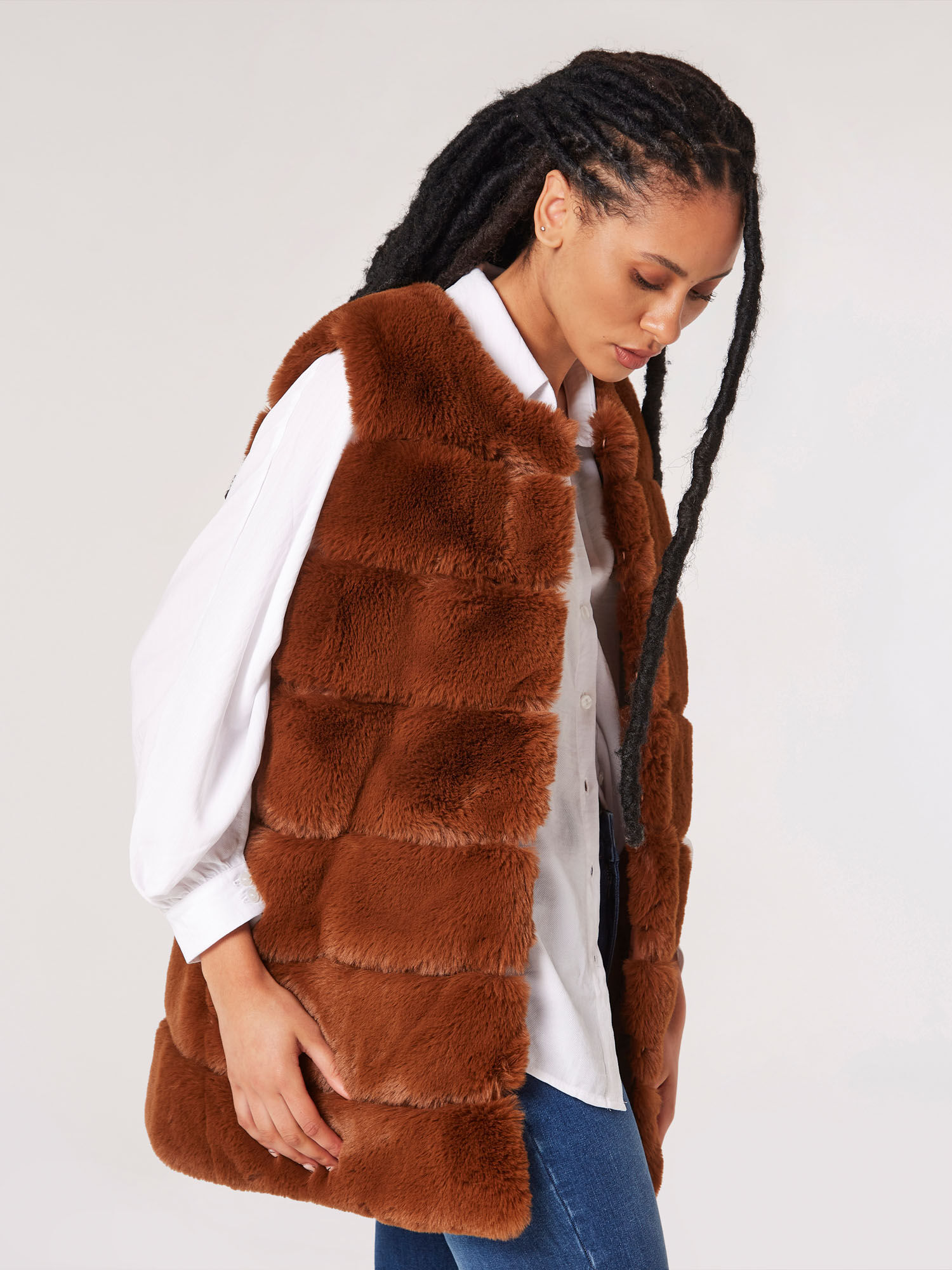 Long mink deals vest