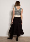 Tank Top Layered Midi Dress, Black, large