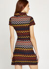 Chevron Stripe Dress, Mustard, large