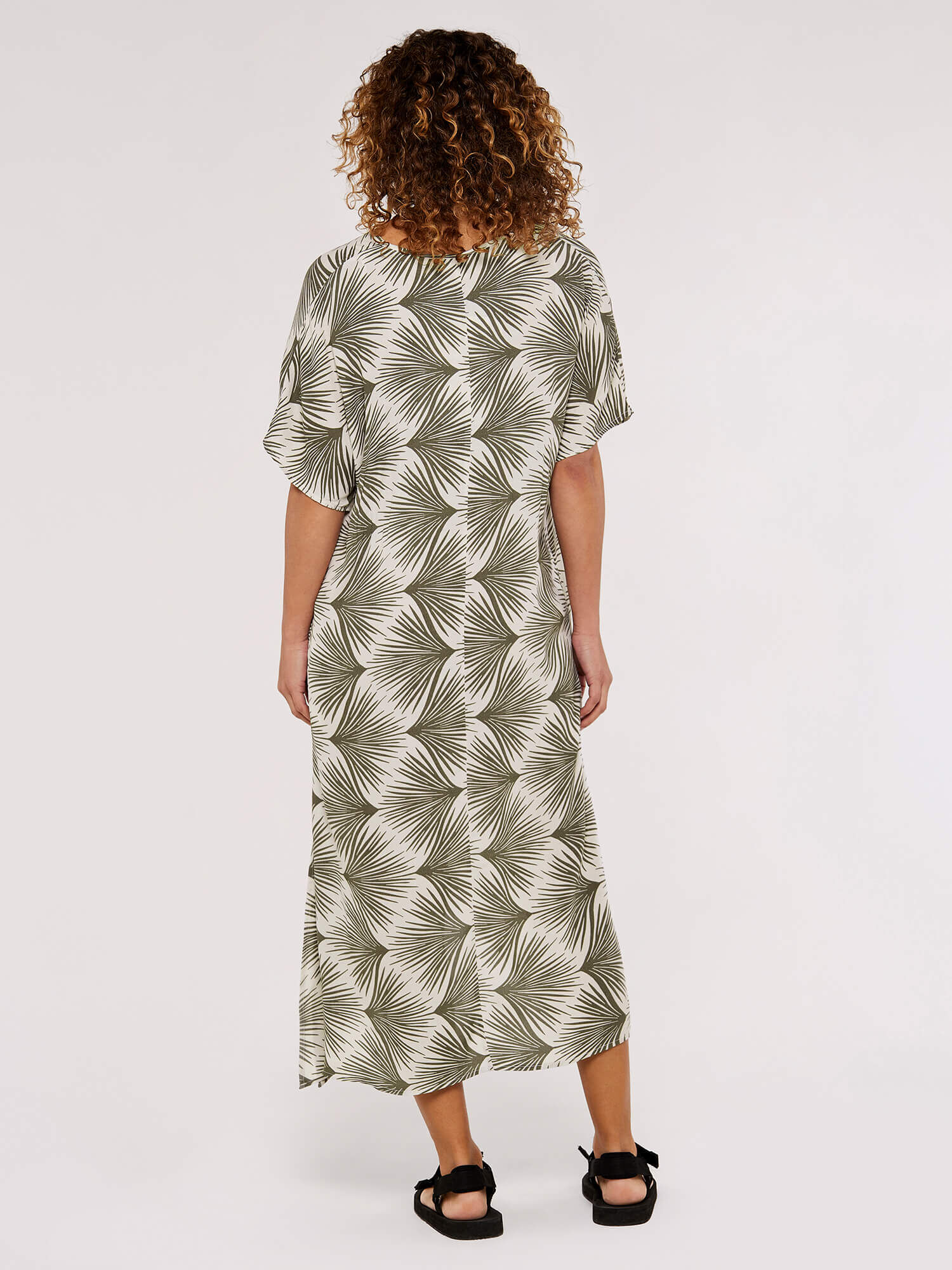 Printed Midi Kaftan Apricot Clothing