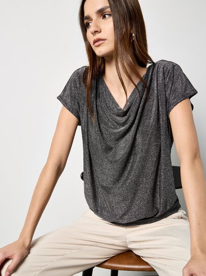 Short Sleeve Jersey Sparkle Top