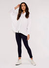 Oversized Batwing Shirt, Cream, large