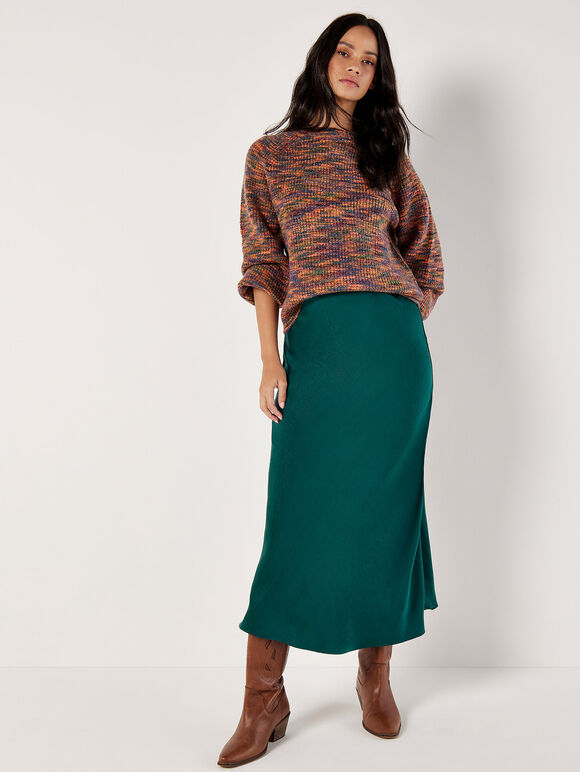 Waffle Knit Space Dye Jumper, Green, large