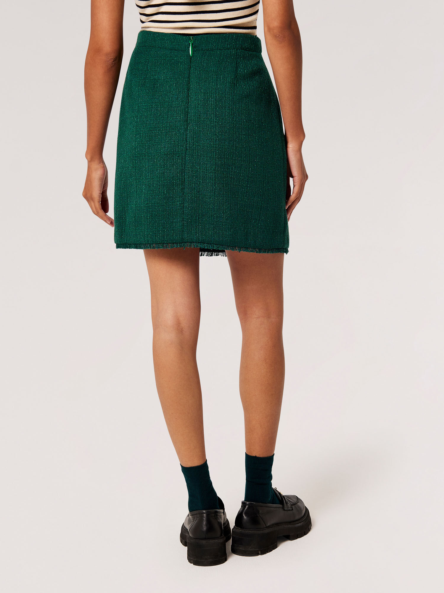 Tweed skirt fringe discount