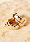 Double Hoop Gold Tone Earrings , Assorted, large