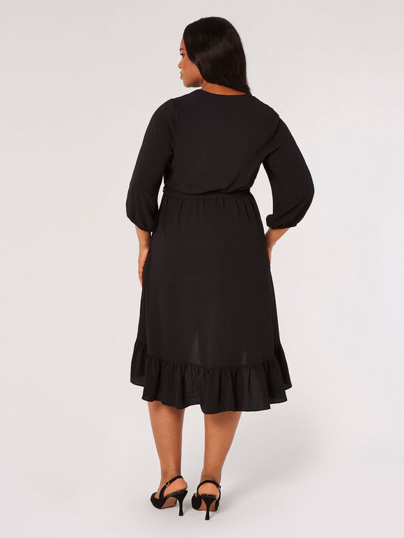 Curve High-Low Hem Mini Dress, Black, large