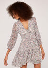 Floral Ruffle Tiered Dress, Cream, large