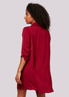 Shirt Swing Dress, Burgundy, large