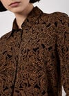 Art Deco Paisley Print Shirt, Rust, large
