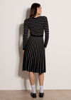 Multi Stripe Knitted Midi Dress, Black, large