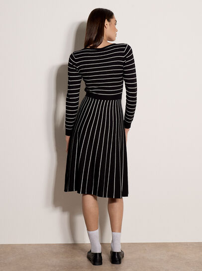 Multi Stripe Knitted Midi Dress