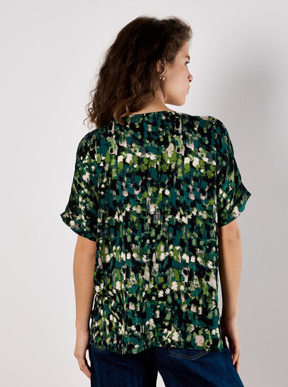 Abstract Brushstroke Woven Top