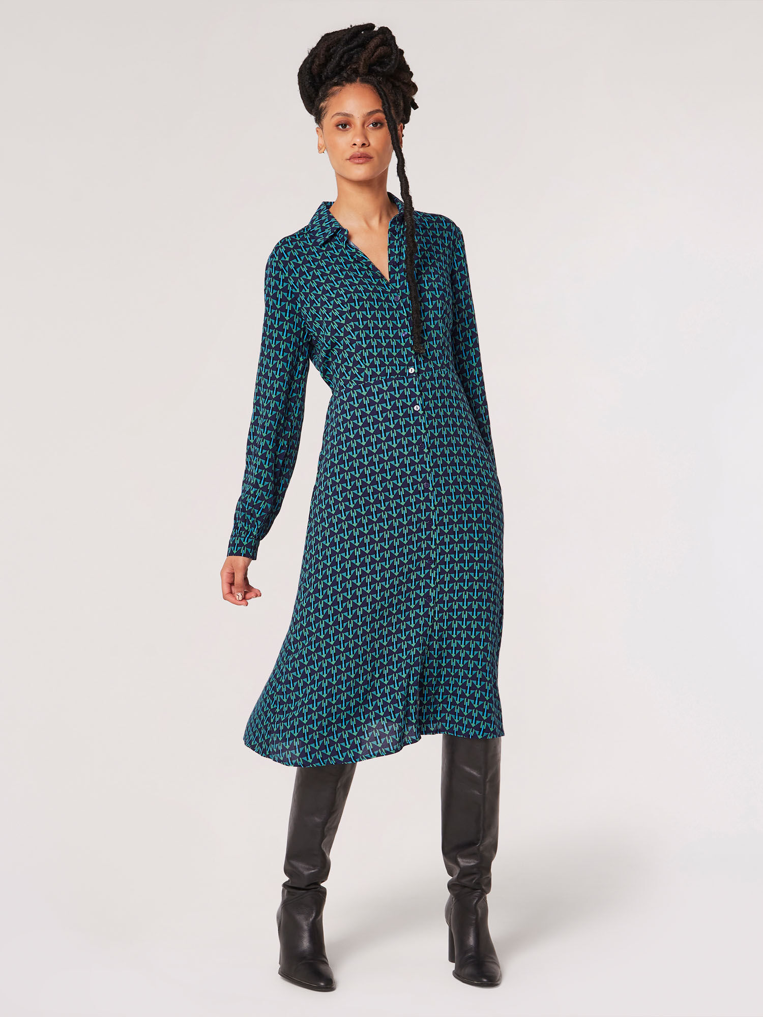 Long navy store shirt dress