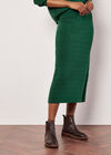 Fine Knit Cable Midi Skirt, Green, large