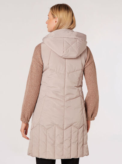 Hooded Longline Puffer Gilet