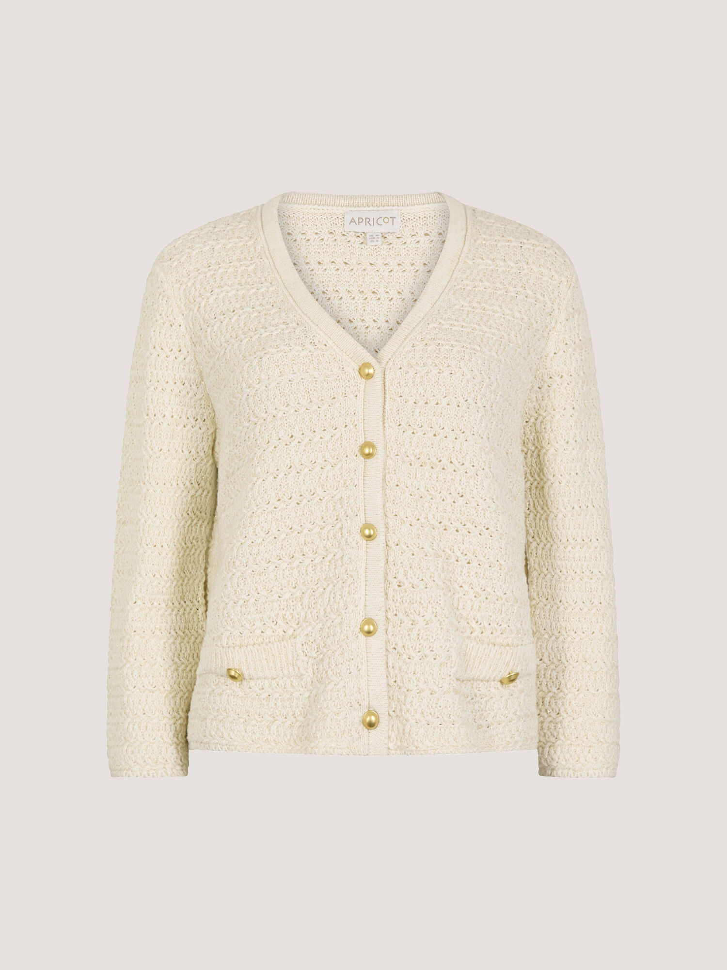 Shimmer Cotton Blend Cardigan | Apricot Clothing