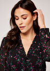 Watercolour Thistle Ruffle Dress, Black, large