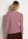 Scallop Pointelle Knit Jumper, Pink, large
