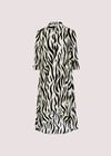 Zebra Oversized Shirt Mini Dress, Cream, large