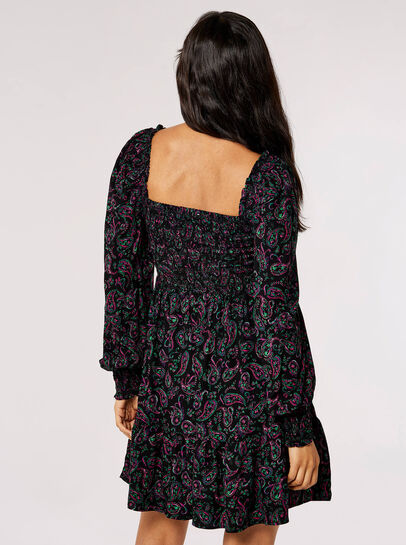 Paisley Milkmaid Mini Dress