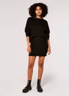 Oversized Batwing Boucle Jumper, Black, large
