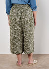 Batik Leaf Culotte Trousers, Khaki, large