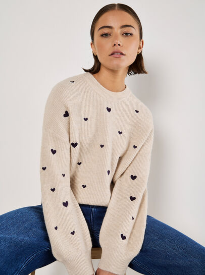 Embroidered Heart Jumper
