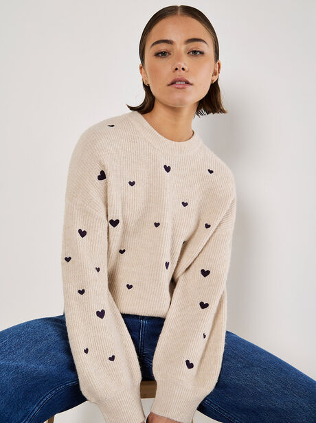 Embroidered Heart Jumper