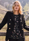 Tailored Tweed Blazer, Black, large