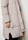 Longline Padded Puffer Coat, Stone, large