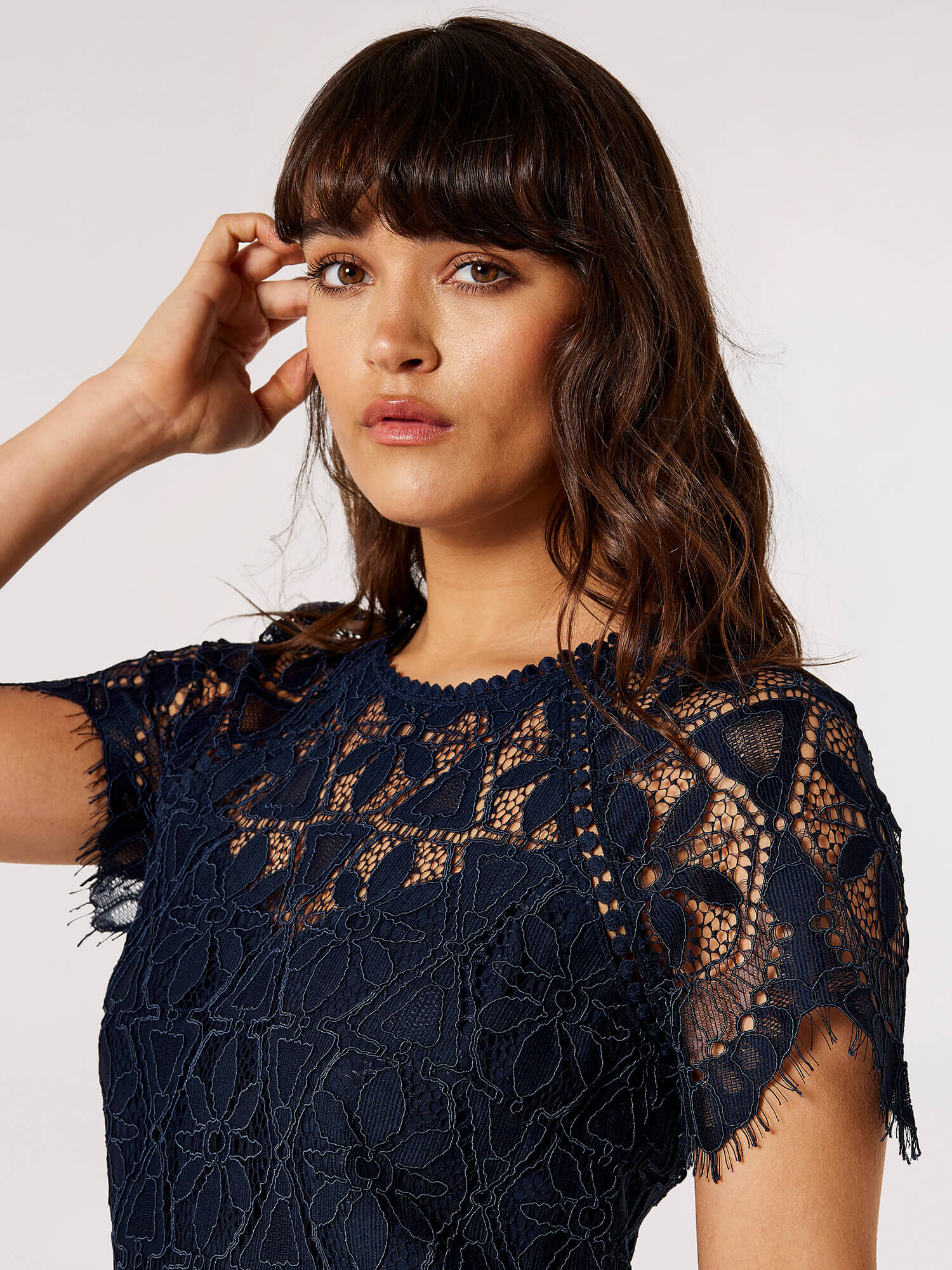 Apricot lace outlet top