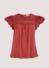 Cutwork Jersey Blouse, Pink, large