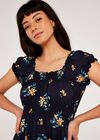 Floral Bunches Milkmaid Dress, Yellow, large