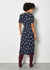 Floral Print Midi Dress, Navy, large