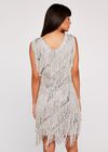 Sequin Tassel Mini Dress, Light Grey / Silver, large