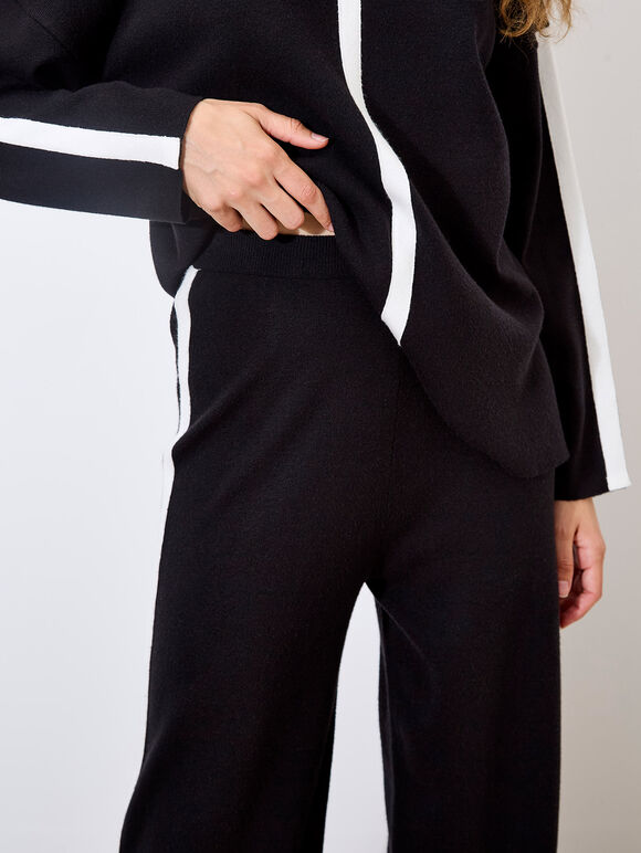Mono Stripe Joggers, Black, large