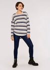 Soft Touch Stripe Top, Navy, large
