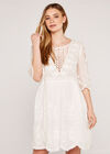 Embroidered Dress, Cream, large