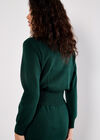 Gold Button Knit Cardigan, Green, large
