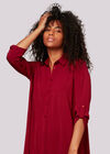 Shirt Swing Dress, Burgundy, large