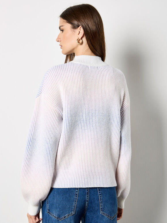 Pastel Ombre Rib Knit Jumper, Pink, large