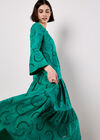 Broderie Tiered Midi Dress, Green, large