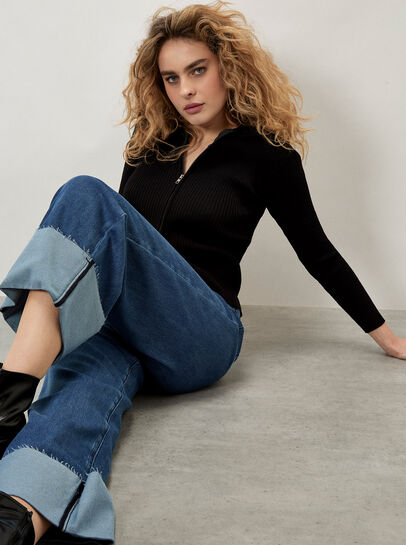 Ikeda Wide Leg Cropped Jeans