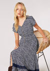 Irregular Dot Crochet Maxi Dress, Navy, large