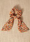 Print Tails Scrunchie, Orange, large